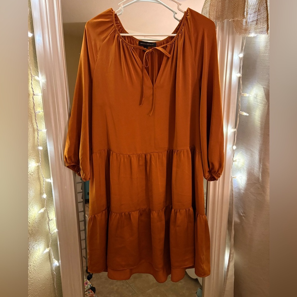 Banana Republic Rust Long Sleeve Dress
